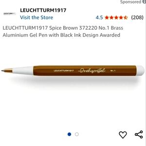 ❤️BUY 5 GET 3 FREE  Leuchtturm1917 Spice Brown Gel Pen, Retail Price $28.50